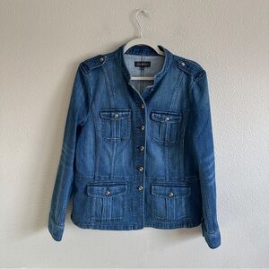 Talbots Structured Blue Jean Jacket Large